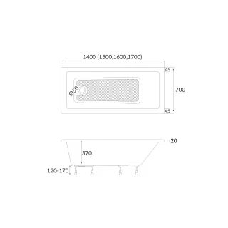 Schedpol Wanna Grid SET 160x70x54 cm 3.553/S