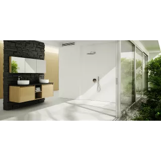 Schedline Brodzik kompozytowy Stabilsound Plus® Protos Smooth White 80x90x3,5 cm, prostokątny 3SP.P1P-8090-M1