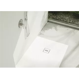 Schedline Brodzik kompozytowy Stabilsound Plus® Protos Smooth White 80x90x3,5 cm, prostokątny 3SP.P1P-8090-M1