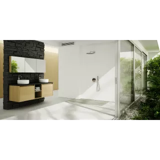 Schedline Brodzik kompozytowy Stabilsound Plus® Protos Cement Stone 100x100x3,5 cm, kwadratowy 3SP.P1K-100100/CT/ST-M1/CT/ST