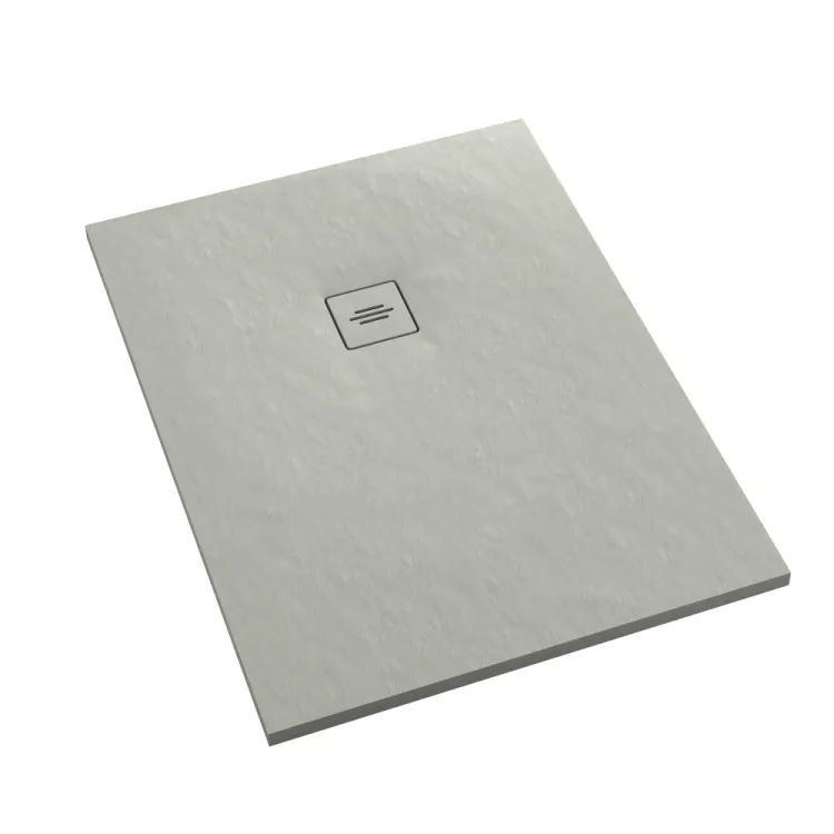 Schedline Brodzik kompozytowy Stabilsound Plus® Protos Cement Stone 80x160x4 cm, prostokątny 3SP.P1P-80160/CT/ST-M1/CT/ST