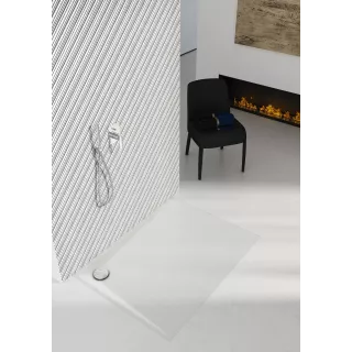 Schedline Brodzik kompozytowy Stabilsound Plus® Libra White Stone 80x100x3 cm, prostokątny 3SP.L1P-80100/B/ST