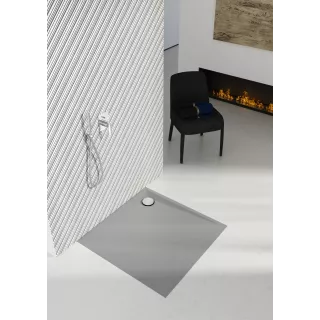 Schedline Brodzik kompozytowy Stabilsound Plus® Libra Cement Stone 90x90x3 cm, kwadratowy 3SP.L1K-9090/CT/ST