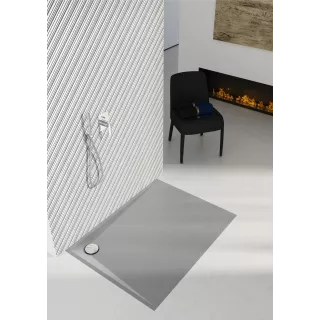 Schedline Brodzik kompozytowy Stabilsound Plus® Libra Cement Stone 90x90x3 cm, kwadratowy 3SP.L1K-9090/CT/ST