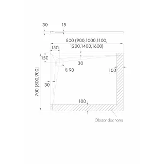 Schedline Brodzik kompozytowy Stabilsound Plus® Libra Anthracite Stone 70x80x3 cm, prostokątny 3SP.L1P-7080/A/ST