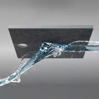 Schedline Brodzik kompozytowy Stabilsound Plus® Libra Anthracite Stone 70x80x3 cm, prostokątny 3SP.L1P-7080/A/ST