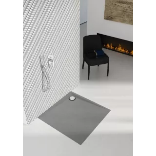 Schedline Brodzik kompozytowy Stabilsound Plus® Libra Anthracite Stone 90x100x3 cm, prostokątny 3SP.L1P-90100/A/ST