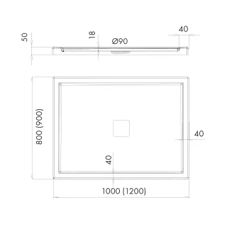Schedline Brodzik kompozytowy Stabilsound Plus® Erida 80x100x5 cm, prostokątny 3SP.E4P-80100