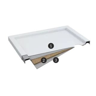 Schedline Brodzik akrylowy Sharper 75x80x4,5 cm, prostokątny z odpływem w narożniku 3S.S1P-7580