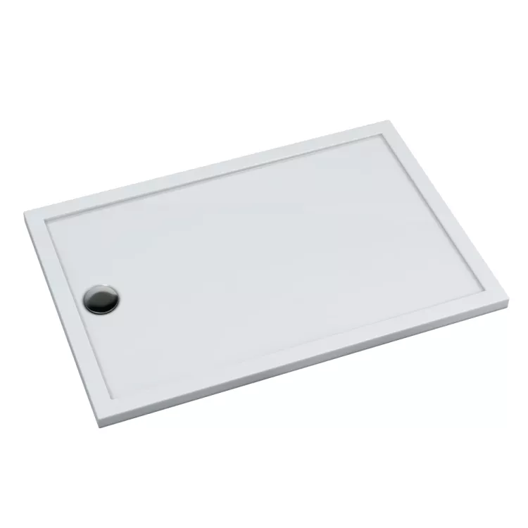 Schedline Brodzik akrylowy Sharper 80x95x4,5 cm, prostokątny z odpływem na krótszym boku 3S.S2P-8095