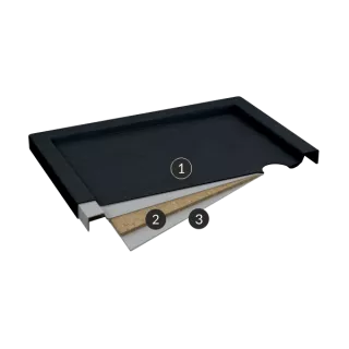 Schedline Brodzik akrylowy Sharper Black Stone 90x90x4,5 cm, kwadratowy 3S.S2K-9090/C/ST