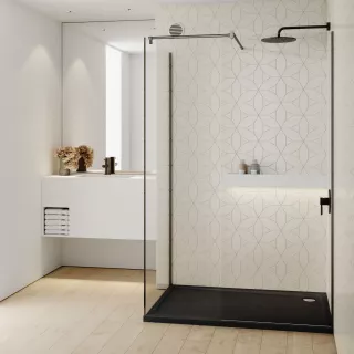 Schedline Brodzik akrylowy Sharper Black Stone 90x120x4,5 cm, prostokątny 3S.S1P-90120/C/ST