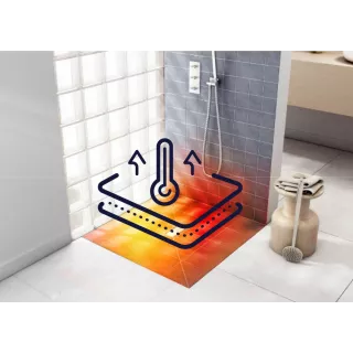 Schedline Brodzik podpytkowy Stabilsound Plus® 130+50x90x5/12,5 cm, prostokątny z maskownicą Slight-Plate 10ST.1S1-90180