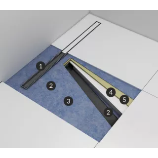 Schedline Brodzik podpytkowy Stabilsound Plus® 130+50x90x5/12,5 cm, prostokątny z maskownicą Slight-Plate 10ST.1S1-90180