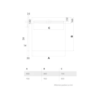 Schedline Brodzik podpytkowy Stabilsound Plus® 90x90x5/12,5 cm, kwadratowy z maskownicą Slight-Stamp 10ST.1S3-9090