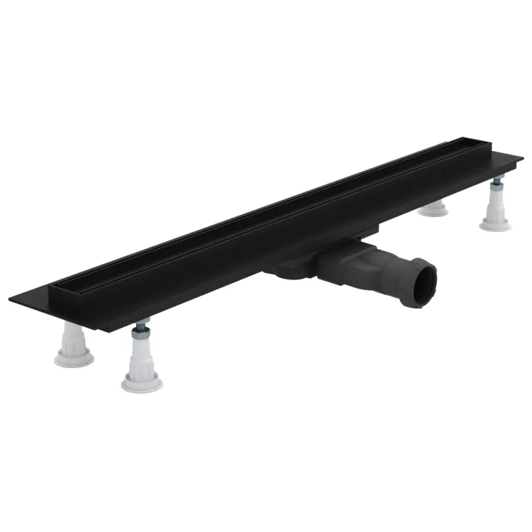 Schedline Odpływ liniowy Slight Line Low Black 60x3,5x6,5 cm z maskownicą Slight-Plate Black SOLPLB-60035LOW