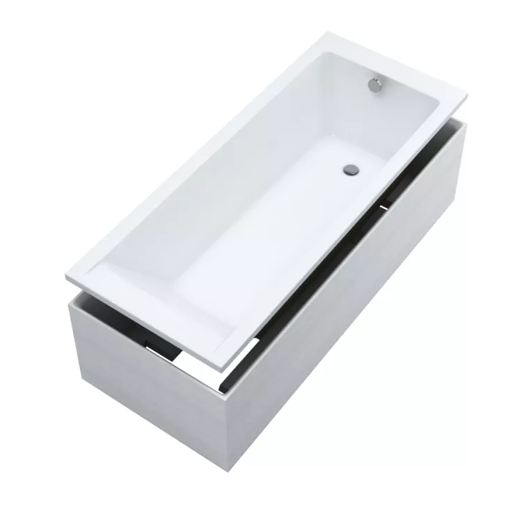 Schedline wanna akrylowa Stabilsound Plus® Milos SET 140x70x57 cm, prostokątna z nośnikiem 3WSP.MS1P-14070