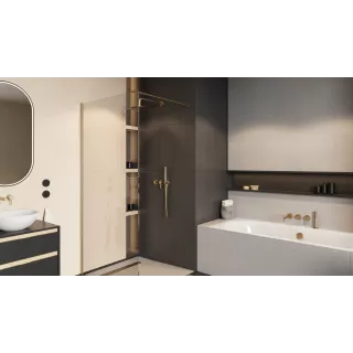 Excellent Vidoq walk-in ścianka prysznicowa prosta 90x200 cm, powłoka Clean Control, złoty szczotkowany KAEX.1506.900.LP.GB