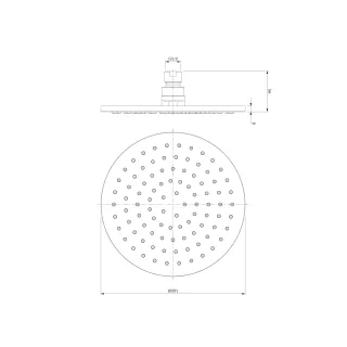 Omnires SLIMLINE deszczownica, ø20 cm, czarny mat WG120BL