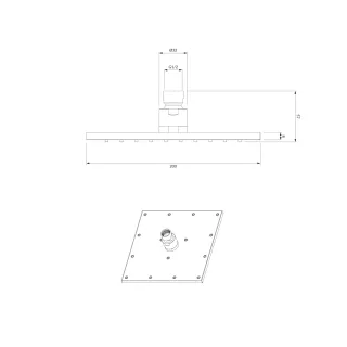 Omnires SLIMLINE deszczownica, 20 x 20 cm, chrom połysk WG220CR