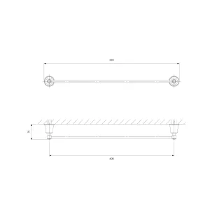 Omnires ART LINE wieszak na ręcznik, 65 cm, złoty połysk AL53216GL