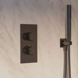 Omnires CONTOUR termostatyczny system prysznicowy podtynkowy, antracyt szczotkowany SYSCT11AT