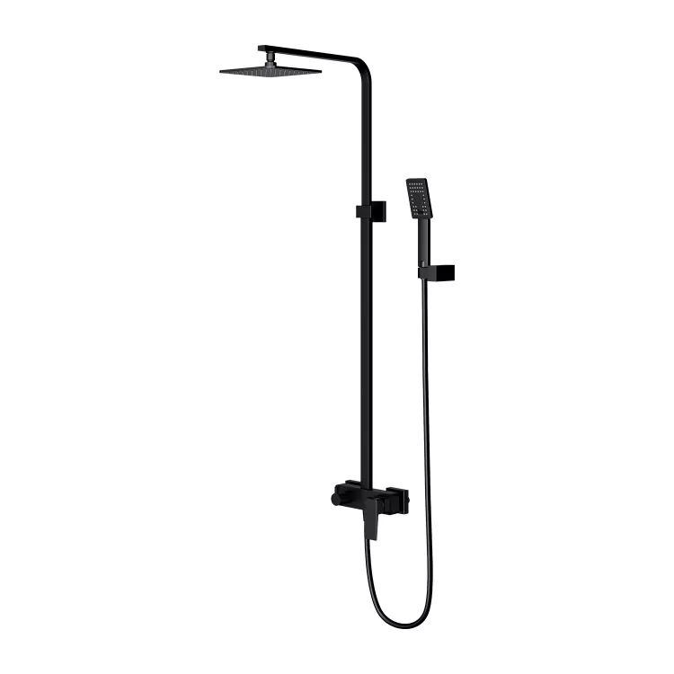 Omnires PARMA system prysznicowy natynkowy, czarny mat PM7444BL