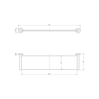 Omnires MODERN PROJECT półka szklana, czarny mat MP60930BL