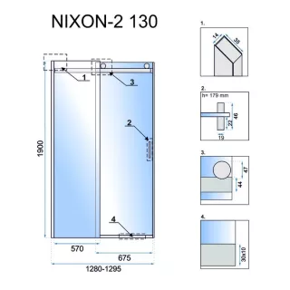 Rea DRZWI PRYSZNICOWE NIXON-2 CHROM 140 L REA-K5006