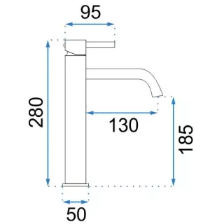 Rea BATERIA UMYWALKOWA LUNGO CZARNA WYSOKA REA-B4103