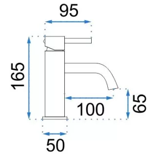 Rea BATERIA UMYWALKOWA LUNGO CZARNA NISKA REA-B4102