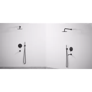 Rea ZESTAW NATRYSKOWO-WANNOWY Z WYLEWKĄ LUNGO CZARNY REA-P4112
