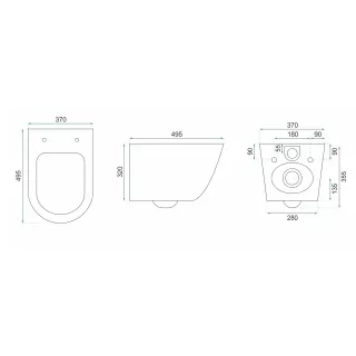 Rea WC - CARLO MINI RIMLESS FLAT REA-C2760