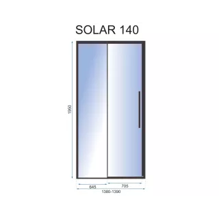 Rea DRZWI PRYSZNICOWE SOLAR BLACK 100 REA-K6512