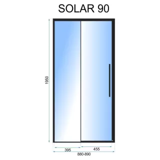 Rea DRZWI PRYSZNICOWE SOLAR BLACK 100 REA-K6512
