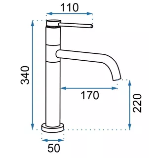 Rea BATERIA UMYWALKOWA LUGANO CZARNA WYSOKA REA-B5001