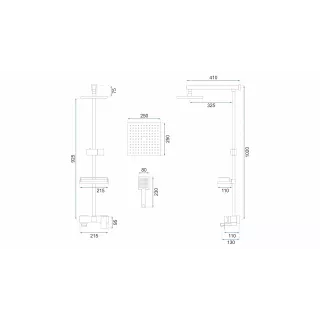 Rea ZESTAW NATRYSKOWY JACK CZARNY REA-P7009