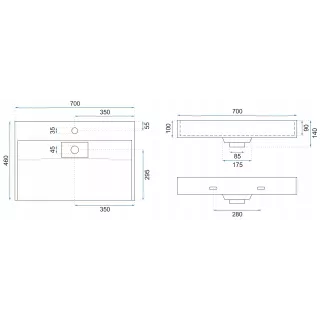 Rea UMYWALKA KONGLOMERATOWA GOYA 70 BLACK REA-U8802