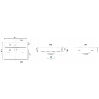 Rea UMYWALKA KONGLOMERATOWA GOYA 60 BLACK REA-U8779