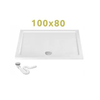 Rea BRODZIK SAVOY WHITE 80x100x6cm + SYFON REA-K5332