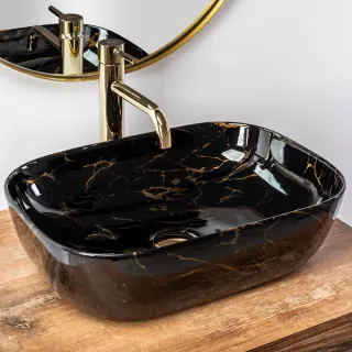 Rea UMYWALKA BELINDA BLACK MARBLE SHINY - NABLATOWA REA-U8907
